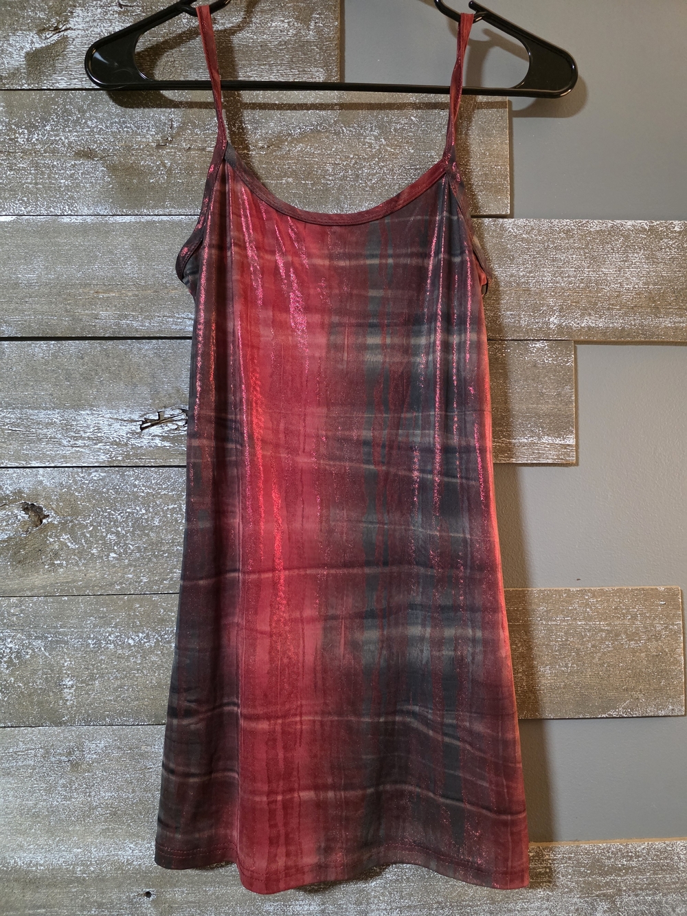 Red Ombre Slip Dress with Spaghetti Straps